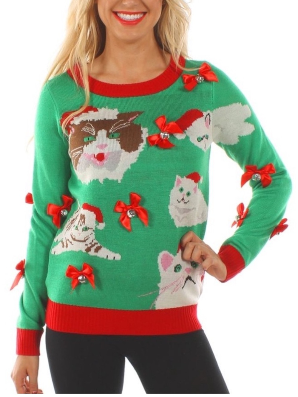 Tipsy Elves Cat Ugly Christmas Sweater